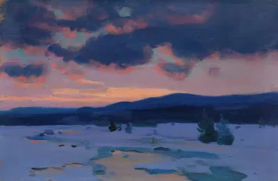 Crépuscule D'hiver (Baie St. Paul) by Clarence Alphonse Gagnon, 1915 — digital art print download
