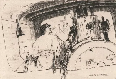 Twenty minutes late by Sir Frank Short, 1893 — digital art print download
