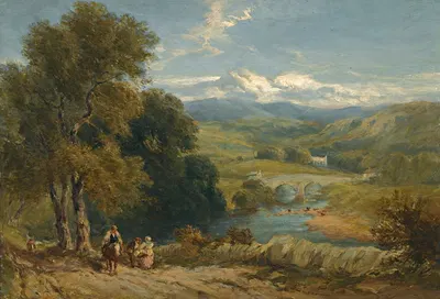 Landscape With A Distant View Of Bolton Abbey, Yorkshire, And The River Wharfe by David Cox, 1848 — digital art print…