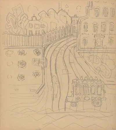 Cave of the Golden Calf; City Street with Omnibus by Спенсер Фредерик Гор, 1912 — digital art print download
