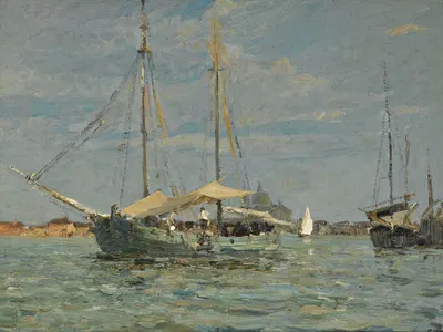 Зеленая рыболовная лодка by Эмма Чарди, 1927 — digital art print download