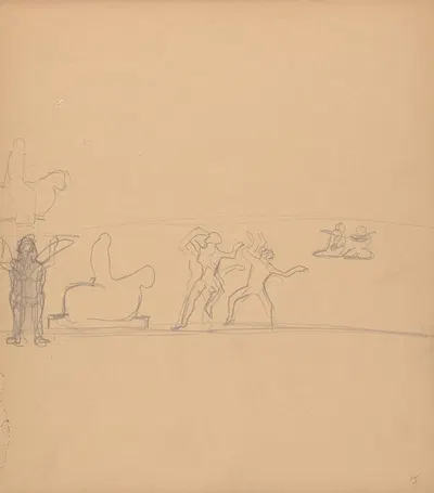 Cave of the Golden Calf; Figure Studies, Dancers, Worshippers and Calf by Спенсер Фредерик Гор, 1912 — digital art print…
