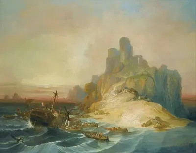 Кораблекрушение у побережья by Эухенио Лукас Веласкес, 1855 — digital art print download