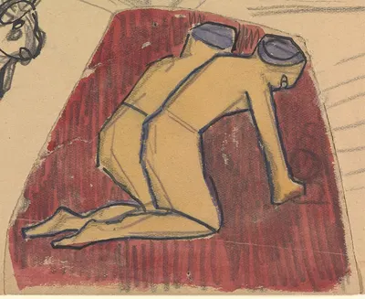 Cave of the Golden Calf; Kneeling Figures by Спенсер Фредерик Гор, 1912 — digital art print download