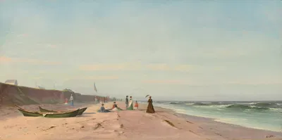 Пляж в Лонг-Бранче, Нью-Джерси by Франсис Августус Силва, 1869 — digital art print download