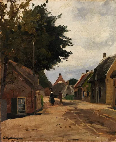 Sommerliche Dorfstraße by Friedrich Kallmorgen — digital art print download
