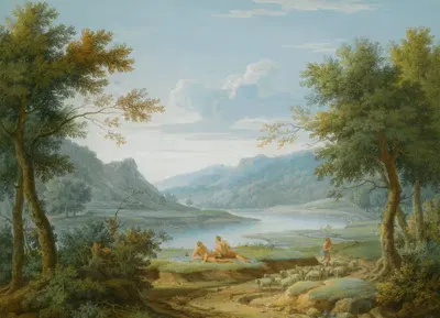 Классический пейзаж by Джордж Ламберт, 1742 — digital art print download
