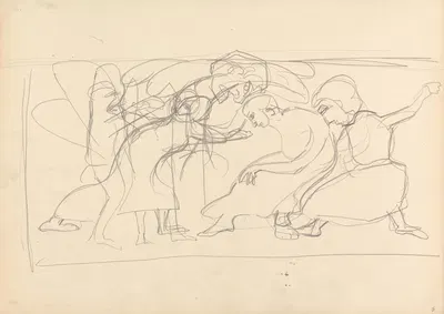 Cave of the Golden Calf; Study for Decorative Panel, Worshippers by Спенсер Фредерик Гор, 1912 — digital art print download