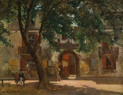 Afternoon In A French Village by Gustave Henri Colin, 1876 — digital art print download