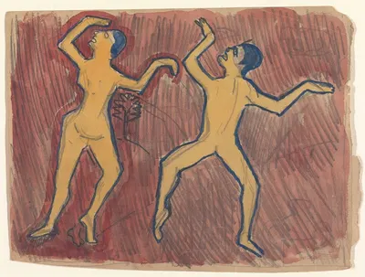 Cave of the Golden Calf; Study of Two Frenzied Dancers by Спенсер Фредерик Гор, 1912 — digital art print download