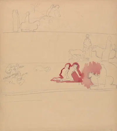Cave of the Golden Calf; Worshippers and Calf by Спенсер Фредерик Гор, 1912 — digital art print download