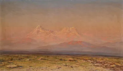 Mountains At Sunset by Ilya Nikolaevich Zankovsky — digital art print download