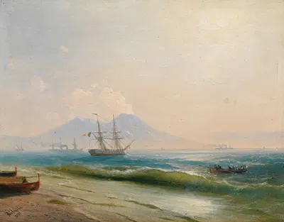 Вид на вулкан Везувий by Иван Константинович Айвазовский, 1878 — digital art print download