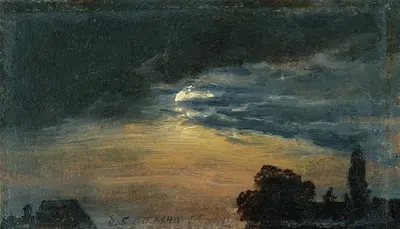 Облака при лунном свете by Иоганн Кристиан Даль, 1849 — digital art print download