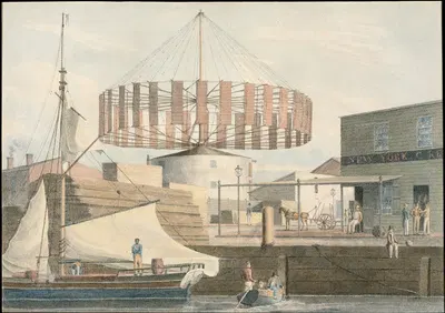 Circular Mill, King Street, New York by John William Hill, 1830 — digital art print download