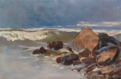 Пляж у Лохме с скалами by Карл Хагемейстер, 1908 — digital art print download