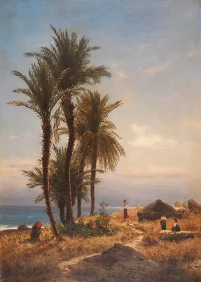 Mediterrane Landschaft by Michael Haubtmann, 1874 — digital art print download