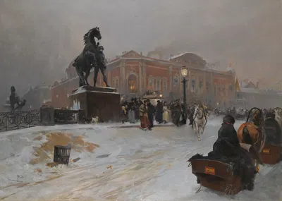 Анничков мост на Невском проспекте на закате by Паоло Сала — digital art print download