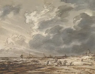 Пляж в Схевенингене by Симон Андреас Крауз, 1775–1825 — digital art print download