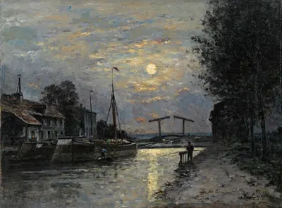 Le Canal Saint Denis, Effet De Lune by Stanislas Lépine — digital art print download