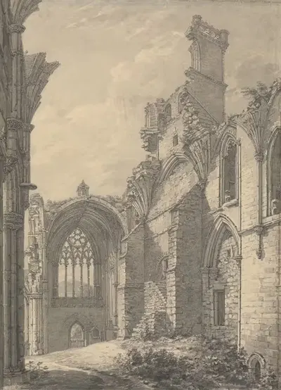 Transept of Melrose Abbey, 1778 Near Old Melrose on the River Tweed, Roxburgh by Thomas Hearne, 1778 — digital art print…