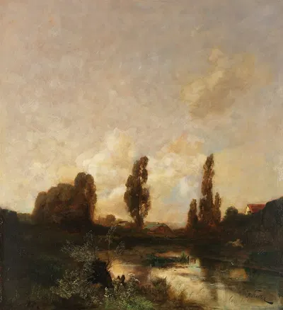Моховой пейзаж с усадьбами (предгорья) by Тони фон Штадлер, 1900 — digital art print download