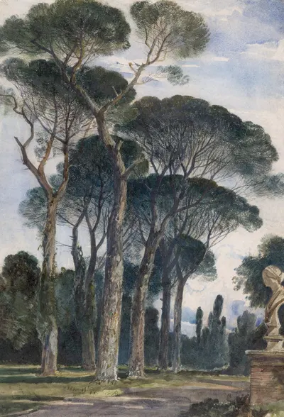 Umbrella Pines in the Villa Borghese, Rome by William James Müller, 1839 — digital art print download