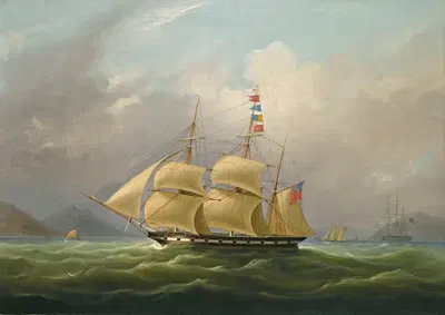 The Barque Sylph, Beloging To Mr. Alexander Robertson Off The Macao, China by William John Huggins — digital art print…