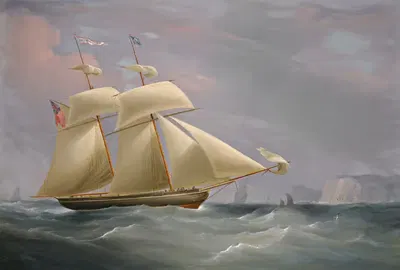The Topsail Schooner Amy Stockdale Off Dover by William John Huggins, 1838 — digital art print download