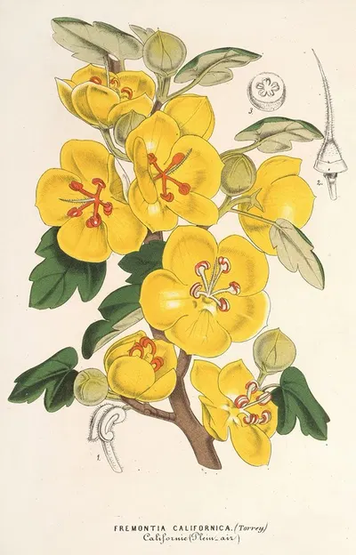 Fremontia californica by Charles Antoine Lemaire, 1854-1896 — digital art print download