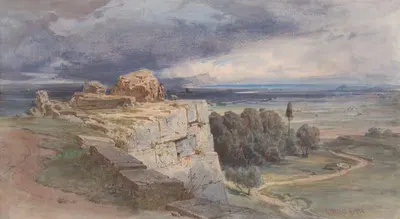 Вид на Норбу с севера, в сторону Сан-Феличе Чирчо by Карл Фридрих Генрих Вернер, 1856 — digital art print download