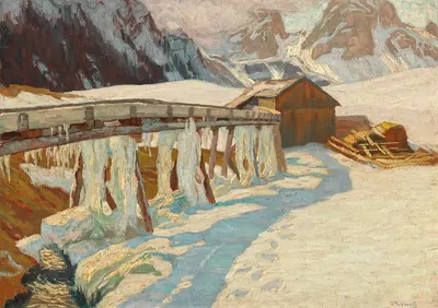 Winterlandschaft mit Mühle by Carl O'Lynch of Town — digital art print download
