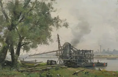 Сена в Руане by Эммануэль Лансье, 1881 — digital art print download