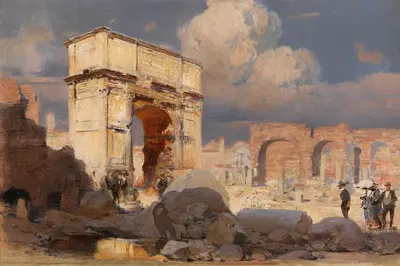 У Титусовой арки в Риме by Эрих Кипс, 1900 — digital art print download