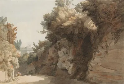 A View Near the Arco Scuro, Looking Towards the Villa Medici, Rome by Francis Towne, 1785 — digital art print download