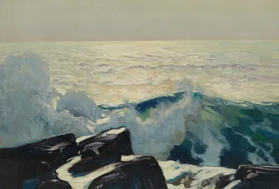 Скалистый берег и море by Фредерик Джадд Уо — digital art print download