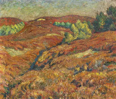 Осень на вересковом поле by Георг Бурместер, 1910 — digital art print download