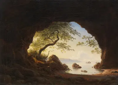 Скальная пещера на Борнхольме by Георг Эмиль Либерт, 1870 — digital art print download