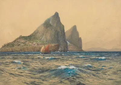 Вид на Гибралтар с борта 'Гогенцоллерн' by Ханс Бохрдт, 1914 — digital art print download