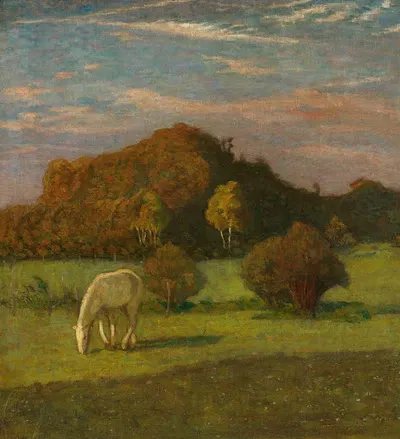 Лошадь перед деревьями на пастбище by Генрих Науэн, 1899 — digital art print download