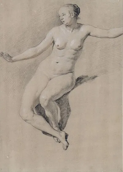 Seated female nude by Адриан ван де Вельде, 1660 - 1670 — digital art print download