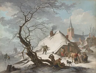 Зимняя сцена by Хендрик Мейер, 1787 — digital art print download