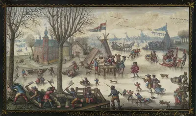 Winter Landscape with Figures by Jan Berents — digital art print download