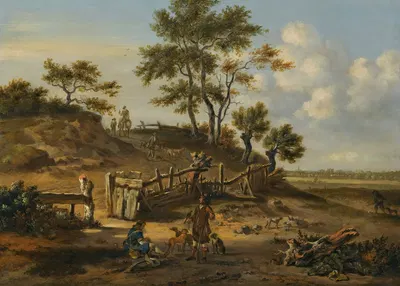 Пейзаж с дюнами и соколами by Ян Вийнантс, 1667 — digital art print download