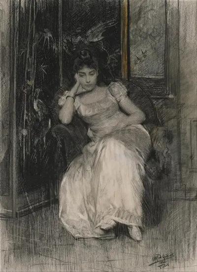 Mademoiselle de Clermont-Tonnerre by Alfred Stevens, 1865 — digital art print download