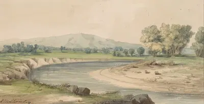 Milk River and Panther Mountain by John Mix Stanley, 1854 — digital art print download