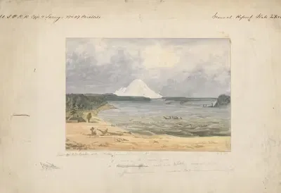 Puget Sound and Mt. Rainier from Whitby’s Island by John Mix Stanley, 1854 — digital art print download