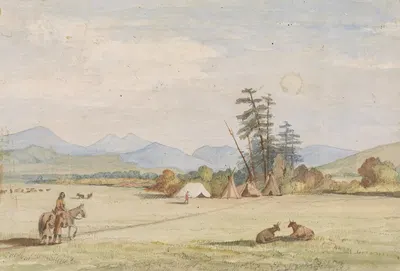 Victor’s Camp – Hell Gate Ronde by John Mix Stanley, 1854 — digital art print download