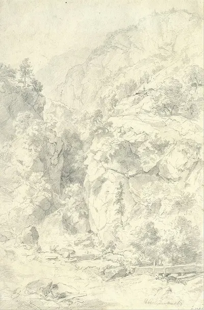 Mountainous Landscape by Andreas Achenbach, 1901 — digital art print download