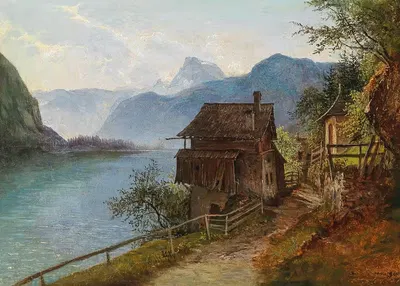 Partie aus dem Salzkammergut by Josef Schwemminger — digital art print download